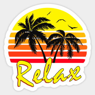 Relax Retro Sunset Sticker